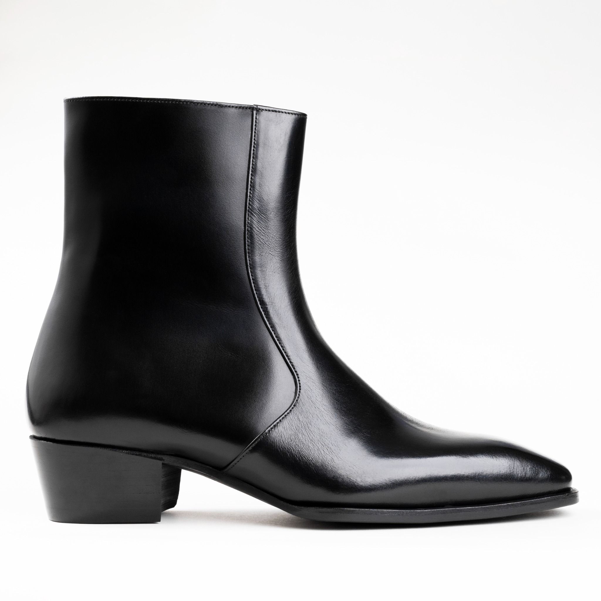 WHITE LABEL- ZIP21 - GIÀY BOOT CÓ ZIP CONG ĐẾ CAO SU - ĐẶT ĐÓNG