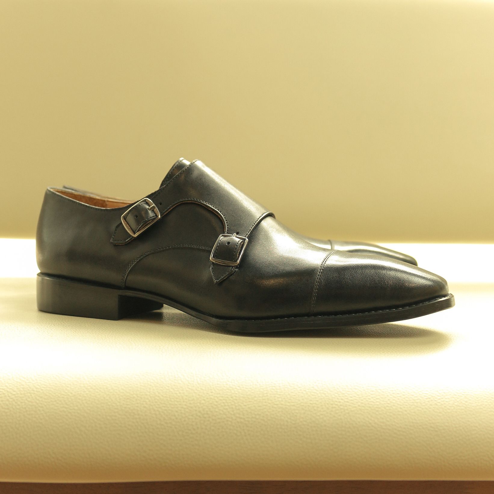 BEIGE LABEL- MONDAY - GIÀY CAPTOE MONK STRAP 2 KHÓA ĐẾ CAO SU - ĐẶT ĐÓNG 4 BEIGE LABEL- MONDAY - GIÀY CAPTOE MONK STRAP 2 KHÓA ĐẾ CAO SU - ĐẶT ĐÓNG