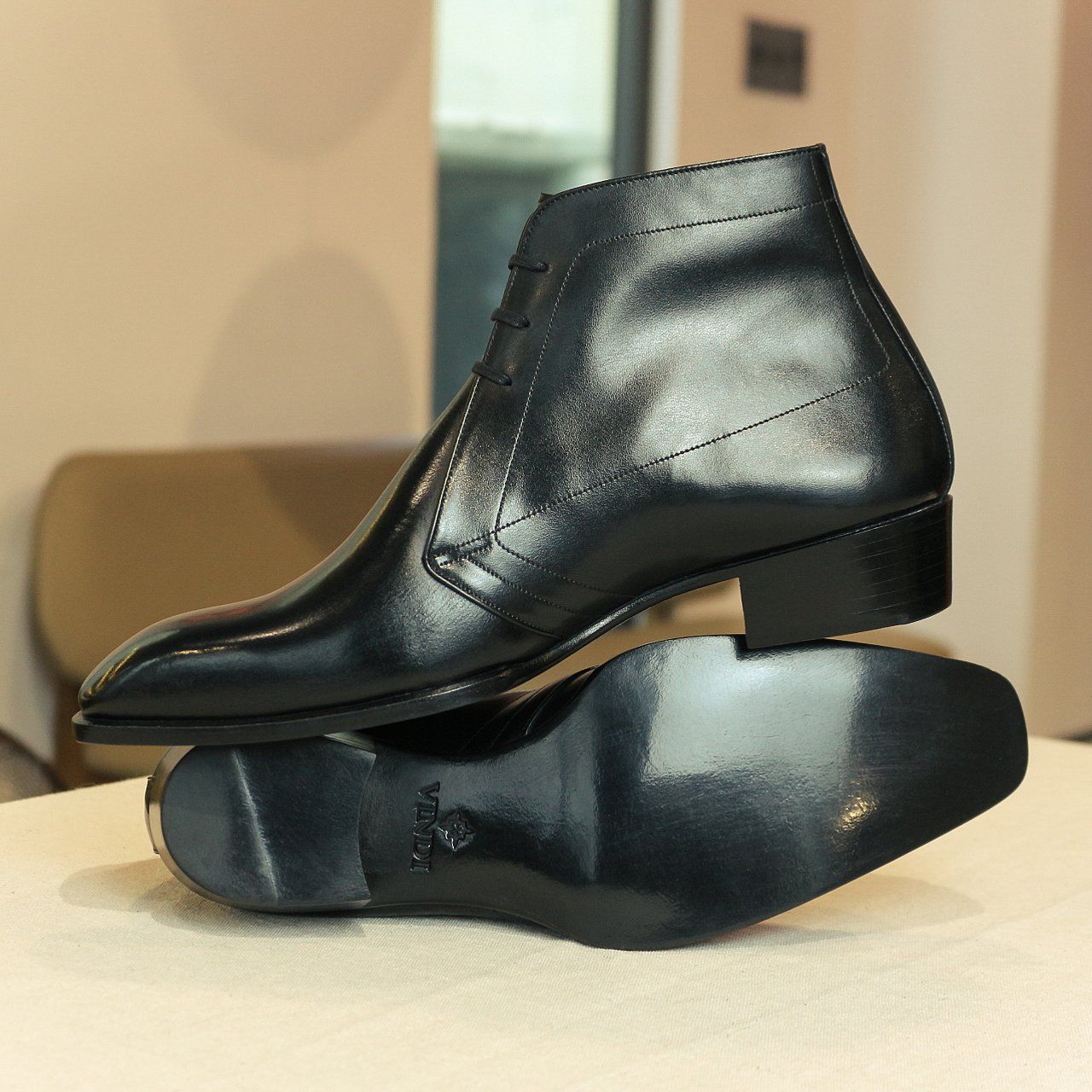 BLUE LABEL - 3 EYES LACE-UP CHUKKA BOOTS - ITALY LEATHER SOLE - ĐẶT ĐÓNG