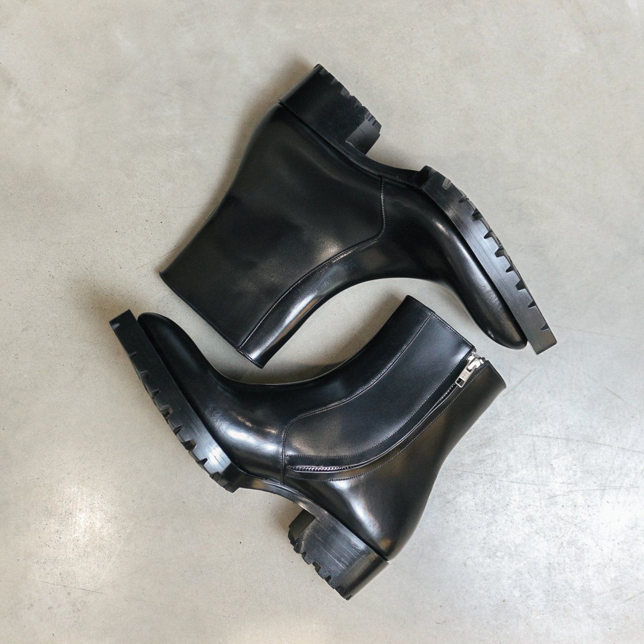 WHITE LABEL - MTO - POINTY ZIP BOOTS - VINDI LOGO COMMANDO SOLE - ĐẶT ĐÓNG