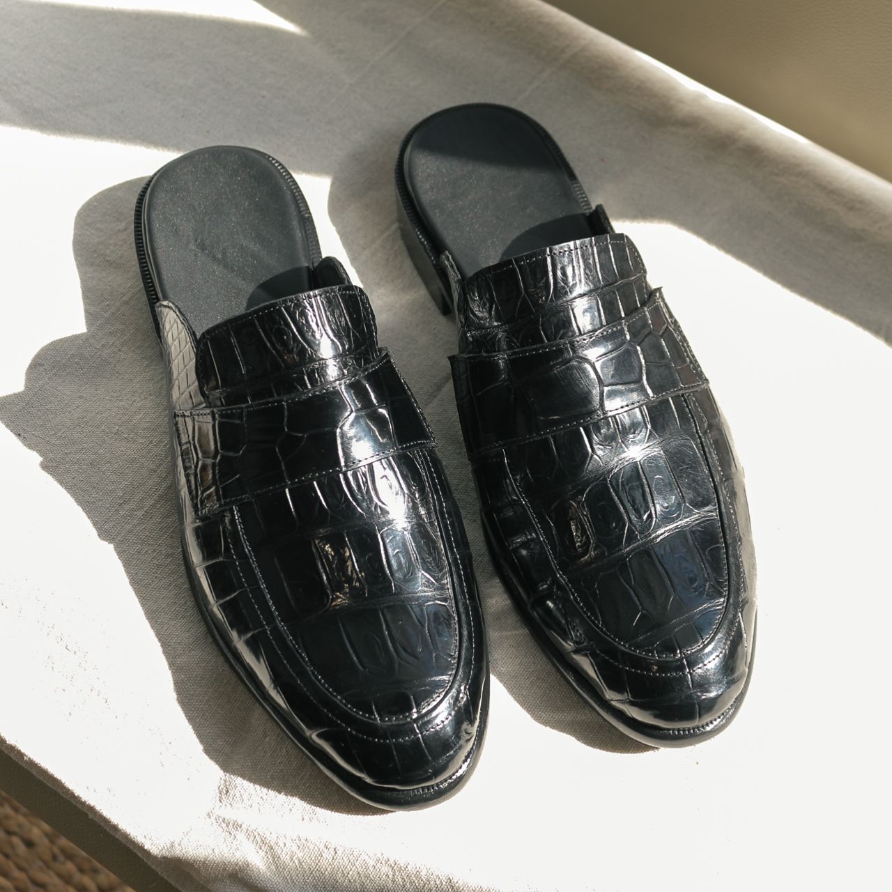 BLUE LABEL - MULES DA CÁ SẤU THẬT - MCKAY/BLAKE - ĐẾ DA BÒ Ý - ĐẶT ĐÓNG