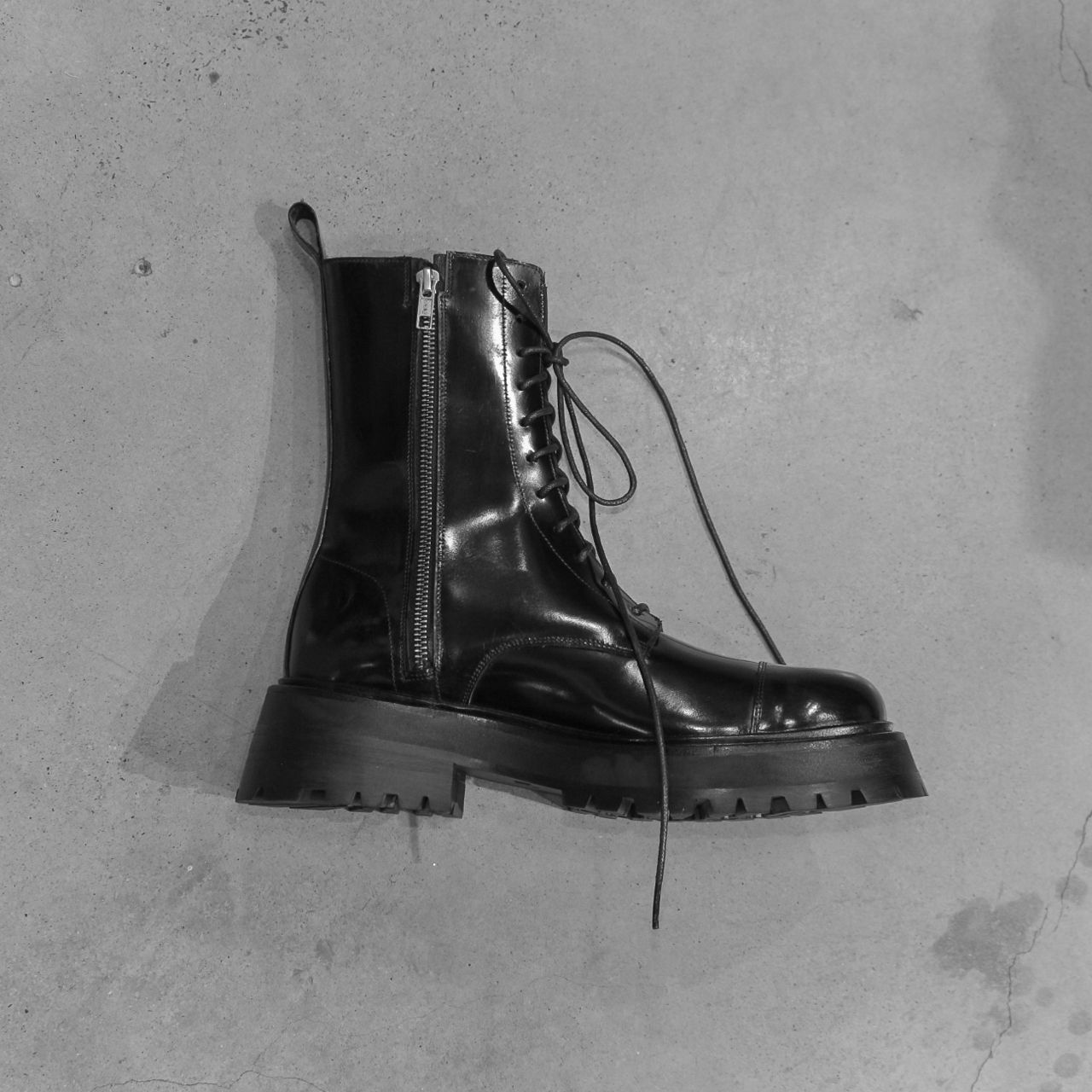 FW2024 - CB1310 - GIÀY COMBAT BOOT DA BOXCALF - ĐẾ CAO SU LOGO VINDI - ĐẶT ĐÓNG