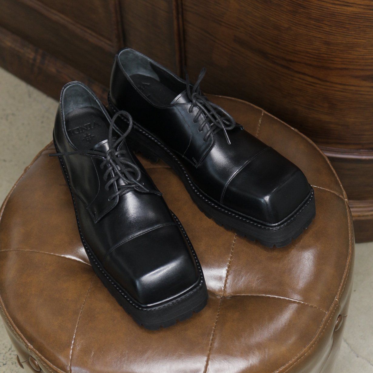 WHITE LABEL - MTO - SUPER CHUNKY SQUARE TOE DERBY - ĐẶT ĐÓNG